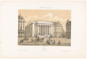 Utsikt over Théâtre Graslin i Nantes Nantes. Vue du theater (tittel på objekt) Contemporary France (serietittel) La France de nos jours (serietittel på objekt) av Leon Auguste Asselineau