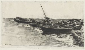 Båter på stranden, ca. 187481. av Leon Augustin Lhermitte