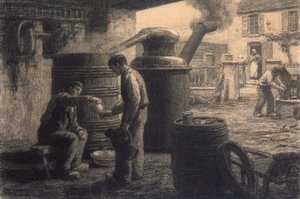 Destilleriet; The Tasters of Eau-de-Vie-de-Marc eller The Still, ca. 1872 av Leon Augustin Lhermitte