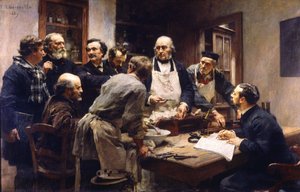 leksjonen til Claude Bernard ved College de France av Leon Augustin Lhermitte