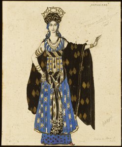 Et kostymedesign for "Salome": Herodiade, av Leon Bakst