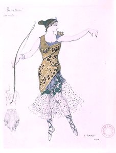 Anna Pavlova kledde seg som Diana av Leon Bakst
