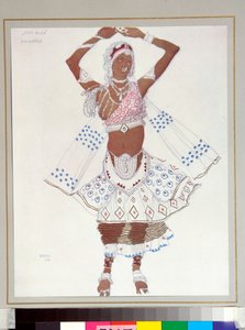 Ballets russes: ""bayadere"" Kostyme designet av Leon Bakst (1866-1924) for balletten ""The Blue God"" av Michel Fokine av Leon Bakst