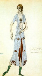 Kostymedesign for Ida Rubinstein som Ishtar, 1924. av Leon Bakst
