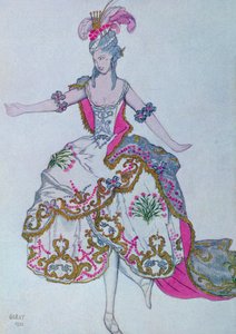 Kostymedesign for The Fairy Carnation, fra Tornerose av Leon Bakst