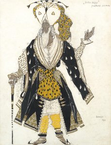 Kostymedesign for Ballet Blue God av R. Hahn, 1911 av Leon Bakst