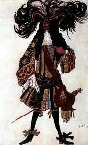 Kostymedesign for Kongens Garde, fra Tornerose av Leon Bakst