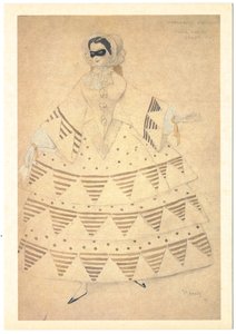 Kostymedesign for balletten Carnaval av R. Schumann, 1910 av Leon Bakst