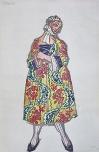 Kostymedesign for balletten Kvinner i godt humør av C. Goldoni, 1917 av Leon Bakst