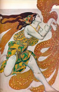 Narcisse: En Bacchante. Kostymedesign for dansen Narcisse, 1911 av Leon Bakst