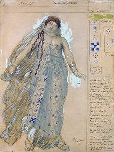 Phaedra. Kostymedesign for dramaet Hippolytus av Euripides, 1902 av Leon Bakst