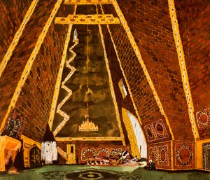Scenografi for Thamar, ballett av Mily Balakirev, 1912 av Leon Bakst
