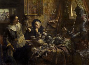 Et utmerket utvalg av våpen (olje på panel) av Leon Brunin