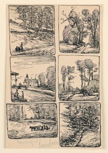 Seks landskapsstudier, New Milford av Leon Dabo