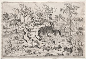 Landskap med Putti