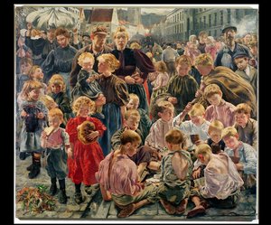 The Ages of the Worker (sentral del av en triptyk) av Leon Henri Marie Frederic