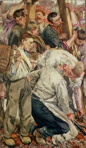 The Men, venstre panel fra The Age of the Worker av Leon Henri Marie Frederic