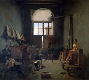 The Workshop of David, 1814. av Leon Mathieu Cochereau