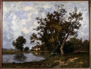 Landskap a la Mare-maleri av Leon Richet (1847-1907) Privatsamling fra 1900-tallet