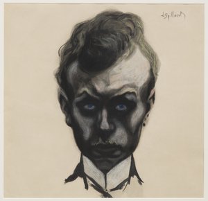 Selvportrett, ca. 1903 (pensel og svart blekk og pastell på kremvevd papir) av Leon Spilliaert