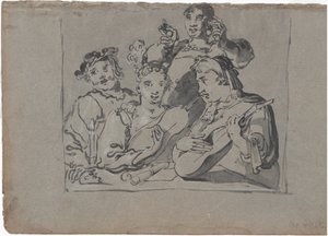 A Quartet of Singers, Lute-spillere og Bell Ringers Playing in a Tavern by Candlelight, 1620-1628. av Leonard Bramer