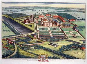 Staunton Harold i fylket Leicester gravert av Johannes Kip (ca. 1652-1722) av Leonard Knyff