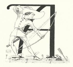 A var en bueskytter og skjøt på en frosk (gravering) av Leonard Leslie Brooke