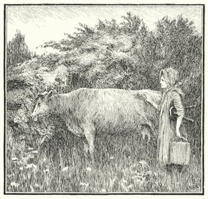 Cushy cow Bonny, la ned melken din (gravering) av Leonard Leslie Brooke