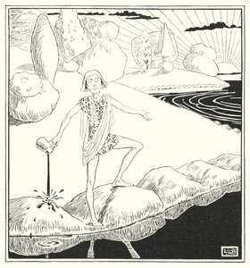 Hvis hele verden var eplepai, og alt havet var blekk (gravering) av Leonard Leslie Brooke