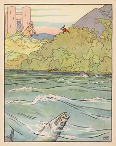 Illustrasjon for Tommelise (fargelitografi) av Leonard Leslie Brooke