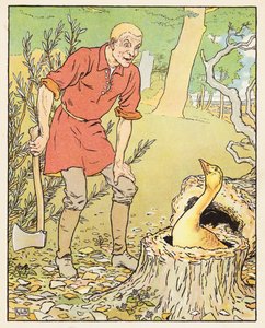 Den gylne gåsen (fargelitografi) av Leonard Leslie Brooke