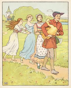 Den gylne gåsen (fargelitografi) av Leonard Leslie Brooke