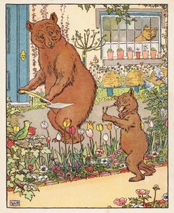 De tre bjørnene (fargelitografi) av Leonard Leslie Brooke