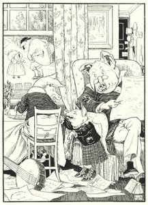 De fem grisene (gravering) av Leonard Leslie Brooke