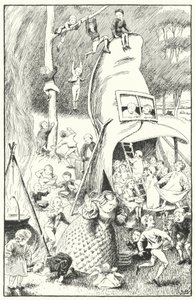 Det var en gammel kvinne som bodde i et show (gravering) av Leonard Leslie Brooke