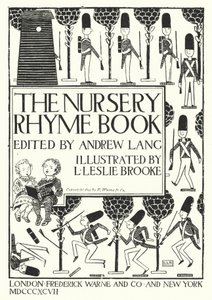 Tittelsideillustrasjon for The Nursery Rhyme Book redigert av Andrew Lang (gravering) av Leonard Leslie Brooke