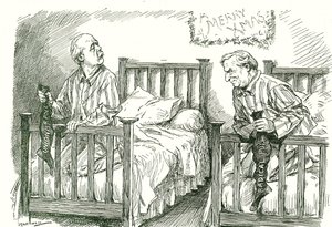 Arthur Balfour, Konservativer, und Herbert Asquith, Liberaler, mit ihren Weihnachtsstrümpfen. Bei den Parlamentswahlen im Dezember 1910 hatte keiner eine absolute Mehrheit. Asquith konnte eine Regierung in Koalition mit der Irish National Party bilden. Leo von Leonard Raven-Hill