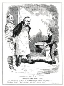 John Bull klager til Lloyd George over at det er for mye reform i hans sosiallovgivning og landpolitiske reformer, 1912 av Leonard Raven Hill