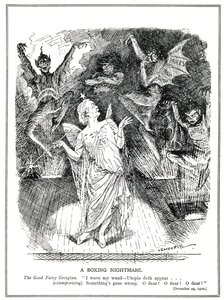 LLoyd George, den "gode feen" til koalisjonsregjeringen håper å forvandle Storbritannia til Utopia, men fremmaner i stedet marerittet og djevlene med arbeidsledighet, handelsnedgang, høye priser og uro,