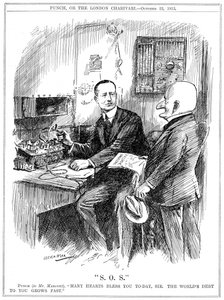 Punch takket Marconi for trådløs telegrafi som reddet liv til sjøs, 1913 av Leonard Raven Hill