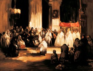 Den allmektige Gud (den store Gud). Maleri av Leonardo Alenza y Nieto (1807-1845). Madrid. Romantisk museum.