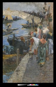 Brann i Chioggia, 1905 av Leonardo Bazzaro