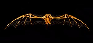 Modell av Leonardo da Vincis glider (Leonardo da Vinci) - Museum of Science and Techniques of Leonardo da Vinci, i Milano av Leonardo da (after) Vinci