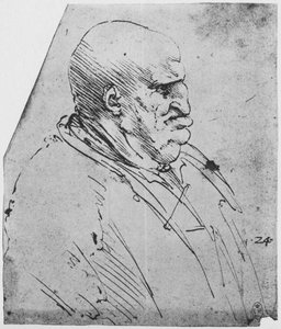 En grotesk profil av en mann til høyre, c1480 1945 av Leonardo da Vinci