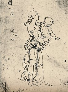 En kvinne som bærer et barn, c1481 1945 av Leonardo da Vinci