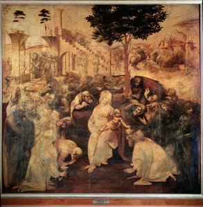Adoration of the Magi - olje på tre av Leonardo da Vinci