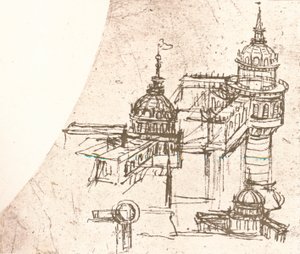 Arkitektur for slott, c1472-c1519 1883 av Leonardo da Vinci