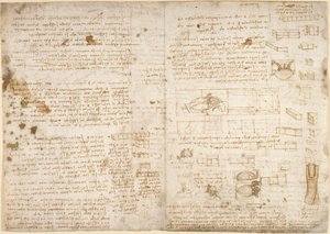 Arundel 263, f.223 Notater, diagrammer og skisser fra 