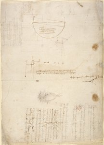 Arundel 263, f.33v Notater og diagrammer om mekanikk, fra 