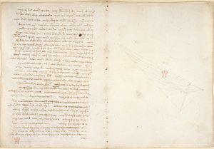 Arundel 263, f.57v, f.46 Notater om vann, fra 